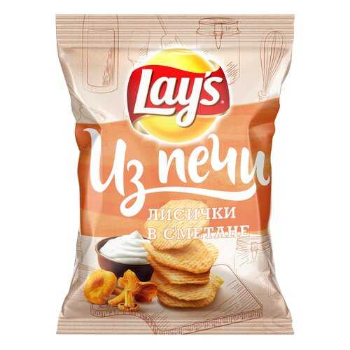 Картофельные чипсы Lay's из печи лисички в сметане 85 г в Магнолия