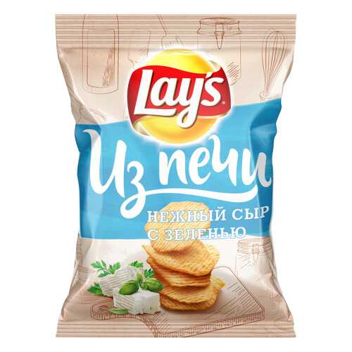 Картофельные чипсы Lay's из печи сливочный сыр с зеленью 85 г в Магнолия