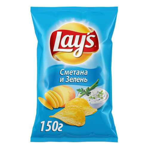 Картофельные чипсы Lay's сметана и зелень 150 г в Магнолия