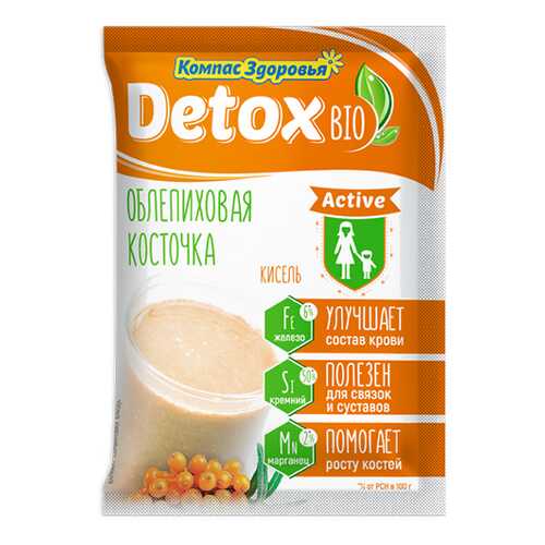Кисель detox bio Active Облепиховая косточка Компас здоровья 25 г в Магнолия