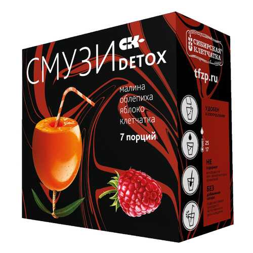 Смузи Сибирская клетчатка detox малина облепиха яблоко 84 г в Магнолия
