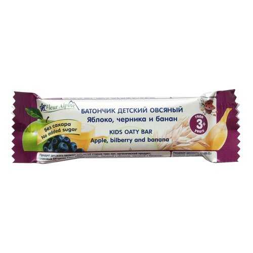 Батончик детский Fleur alpine овсяный с яблоком, черникой и бананом с 3-х лет 23 г в Магнолия