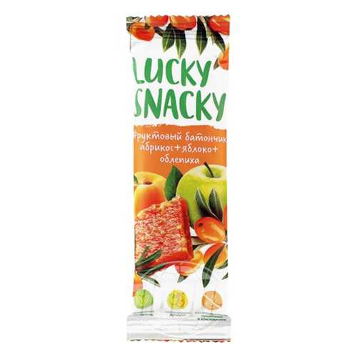 Батончик фруктовый Lucky Snacky с абрикосом яблоком и облепихой в Магнолия