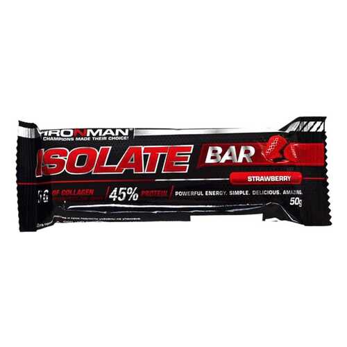 Батончик глазированный Ironman isolate bar клубника 45 г в Магнолия