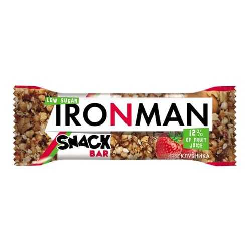 Батончик Snack Bar Ironman клубника и темная глазурь без сахара 40 г в Магнолия