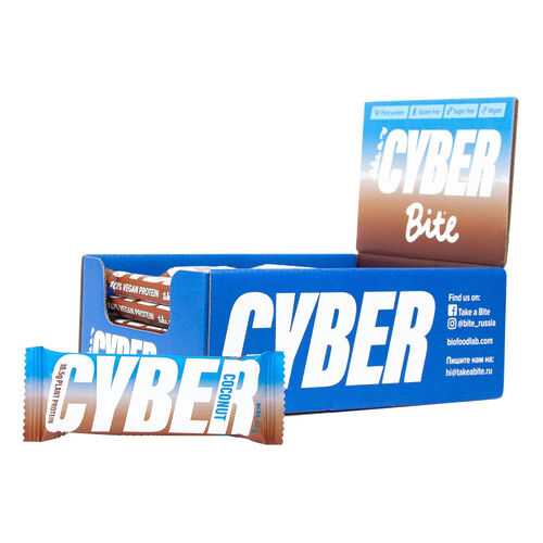 Батончик высокобелковый Cyber Bite со вкусом кокоса 20 штук по 60 гр в Магнолия