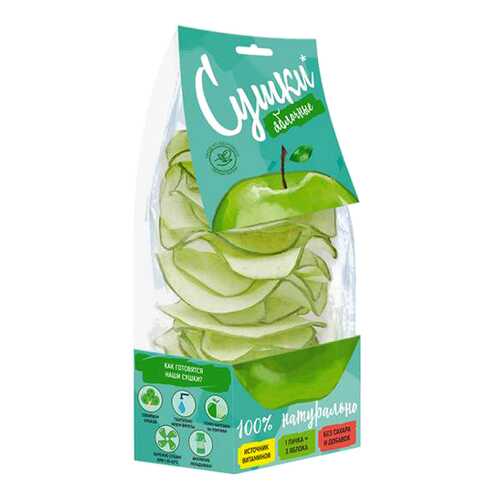Чипсы фруктовые Биопродукты сушки из зеленого яблока 30 г в Магнолия