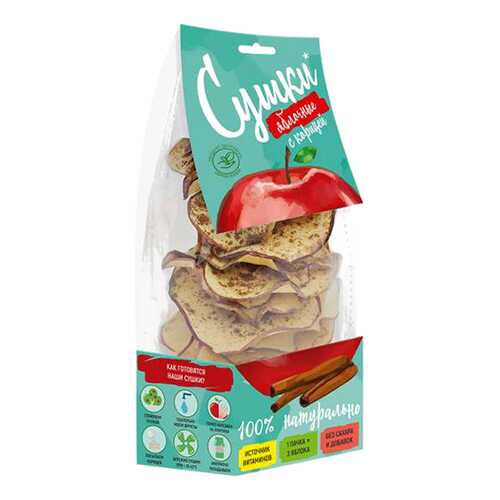 Чипсы фруктовые Биопродукты сушки яблочные с корицей 30 г в Магнолия