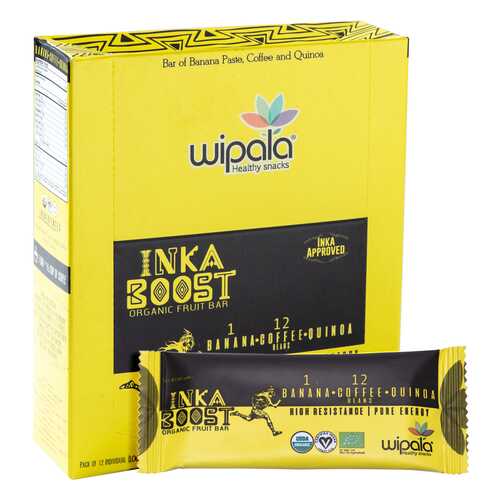 Фруктовые батончики Wipala Snacks инка буст 12 шт по 30 г в Магнолия