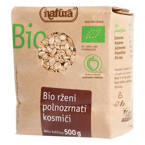 Хлопья ржаные Natura цельнозерновые органические 500 г в Магнолия
