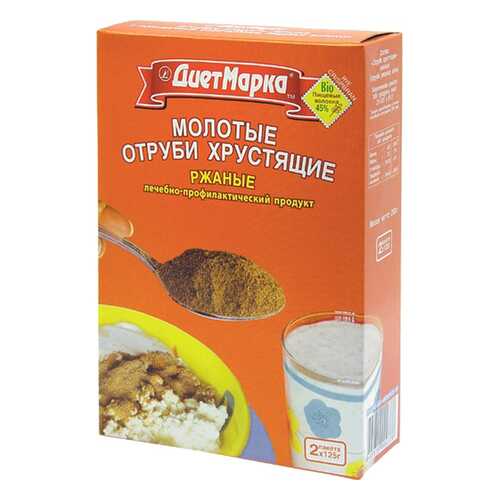 Отруби хрустящие ДиетМарка ржаные молотые 250 г в Магнолия