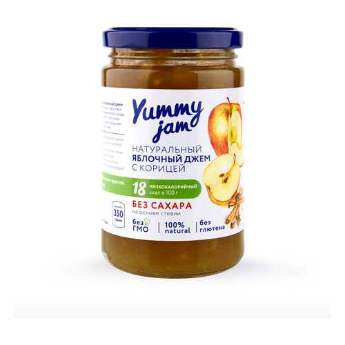 Джем Yummy jam яблочный с корицей без сахара 350 г в Магнолия