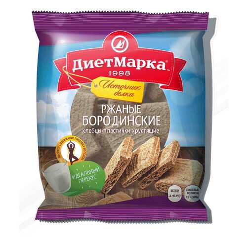Хлебцы-мини пластинки хрустящие ДиетМарка ржаные бородинские 75 г в Магнолия
