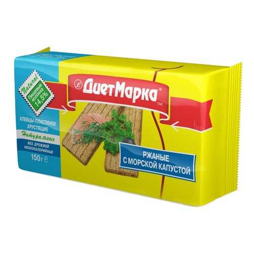 Хлебцы пластинки ДиетМарка хрустящие ржаные с морской капустой 150 г в Магнолия