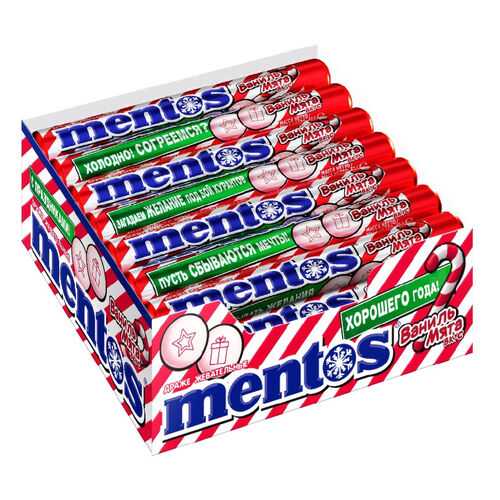 Драже Mentos ваниль, мята жевательное 21*37 г в Магнолия