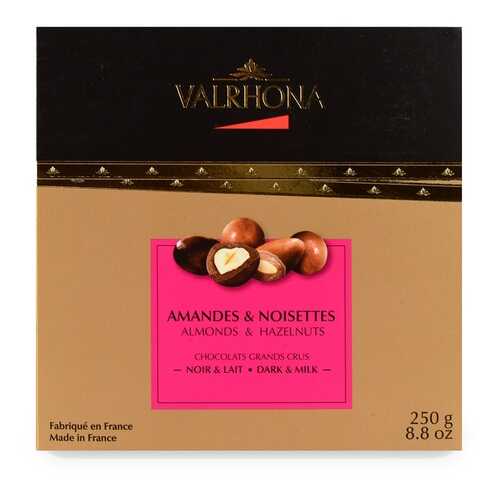 Драже Valrhona Ассорти из фундука и миндаля в молочном и горьком шоколаде, 250г Франция в Магнолия