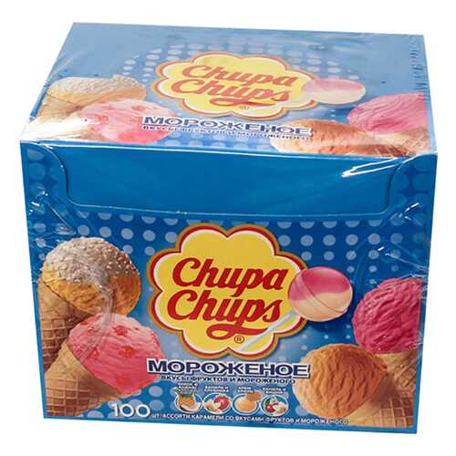 Карамель Chupa Chups мороженное ассорти 12 г 100 штук в Магнолия