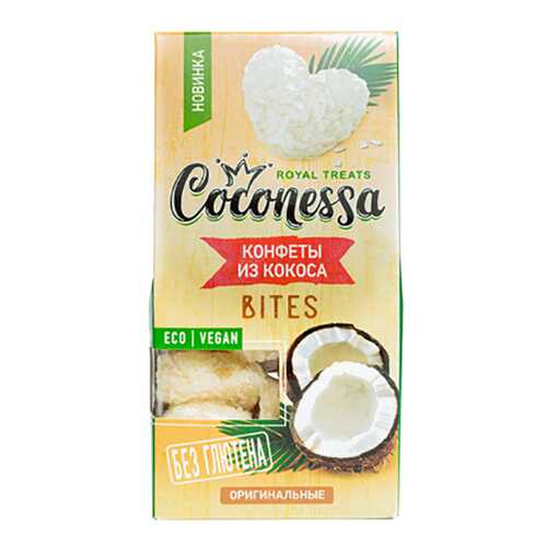 Конфеты кокосовые Coconessa Сердечки оригинальные (без сахара) 90г Россия в Магнолия