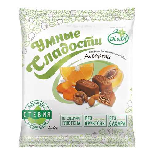Конфеты со стевией Умные сладости ассорти 210 г в Магнолия