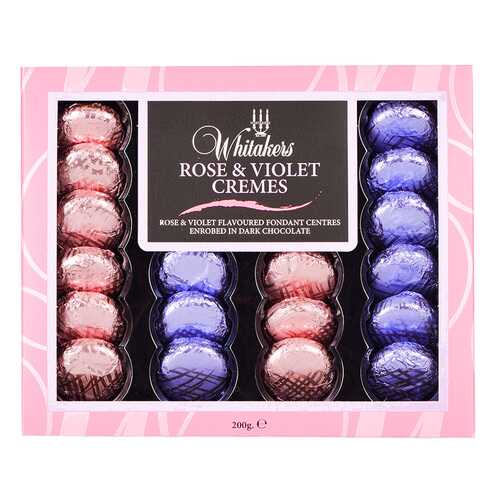 Набор шоколадных конфет Whitakers Chocolates со вкусом розы и фиалки 200 г в Магнолия