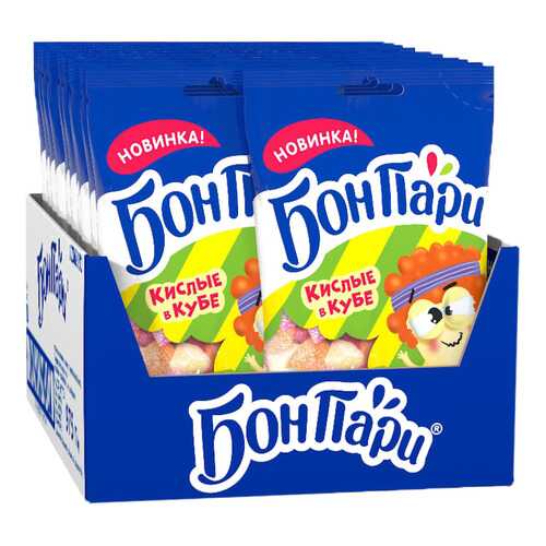 Суфле Бон Пари кислые в кубе со вкусом фруктов 15 шт по 65 г в Магнолия