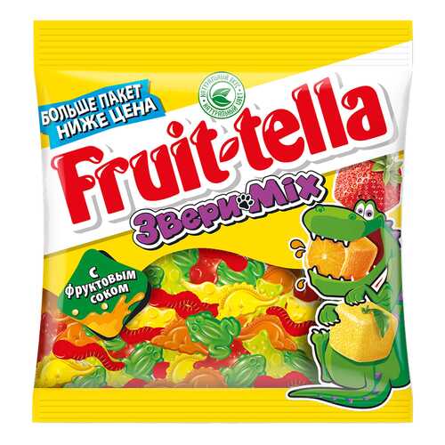 Мармелад Fruit-tella звери mix жевательный с натуральным фруктовым соком 150 г в Магнолия