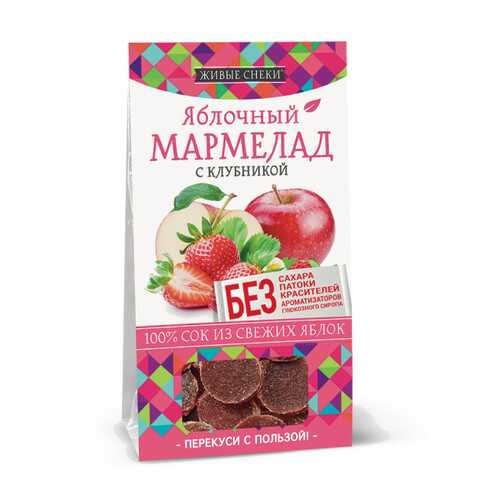 Мармелад яблочный Живые снеки с клубникой 4*90 г в Магнолия