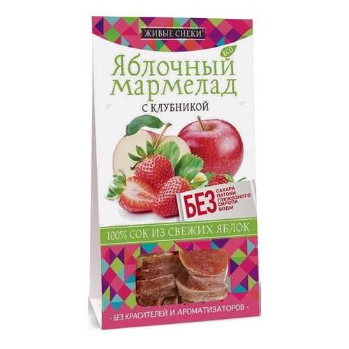 Мармелад Живые снеки яблочный c клубникой 100 г в Магнолия