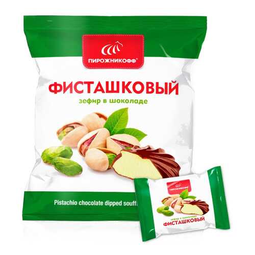 Зефир Пирожникофф в шоколаде фисташковый в Магнолия