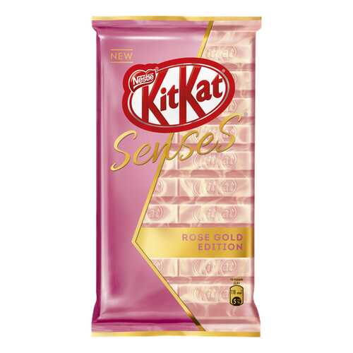 Белый шоколад Kit Kat senses rose gold edition клубника и молочный шоколад с вафлей 112 г в Магнолия