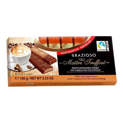 Молочный шоколад Graziozo Maitre Truffout с начинкой капучино 100 г в Магнолия