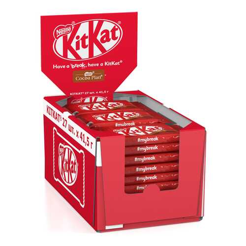 Молочный шоколад KITKAT с хрустящей вафлей 27 шт по 41.5 г в Магнолия