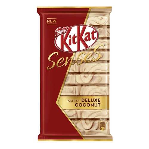 Шоколад белый и молочный Kit-Kat senses taste of deluxe coconut с хрустящей вафлей 112 г в Магнолия
