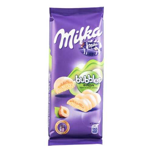 Шоколад белый пористый Milka bubbles с фундуком 83 г в Магнолия