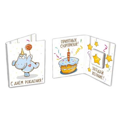 Шоколад Chokocat С днем рождения, молочный, мини-открытка, 5 гр в Магнолия