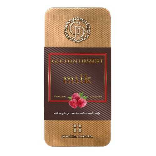 Шоколад Golden Dessert Milk молочный с кранчами малины и леденовой карамелью 100 г в Магнолия