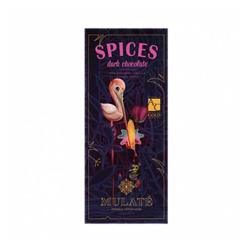 Шоколад горький Spices с корицей, кайенским перцем и ванилью, 70% какао Mulate 80 г в Магнолия