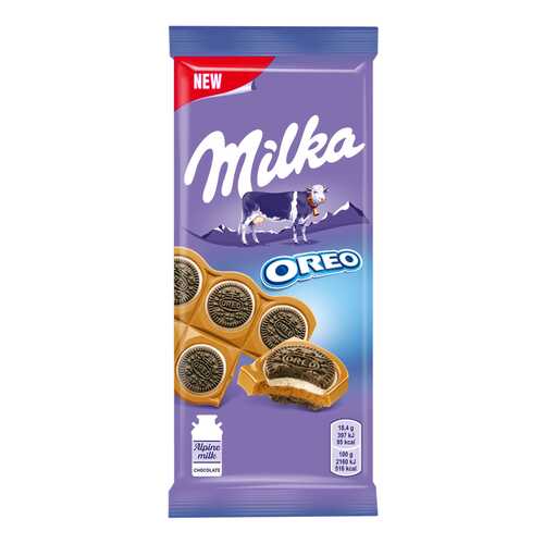 Шоколад молочный Milka печенье орео со вкусом ванили 92 г в Магнолия