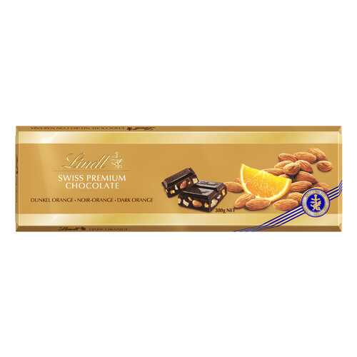 Шоколад темный Lindt с апельсином и миндалем 300 г в Магнолия