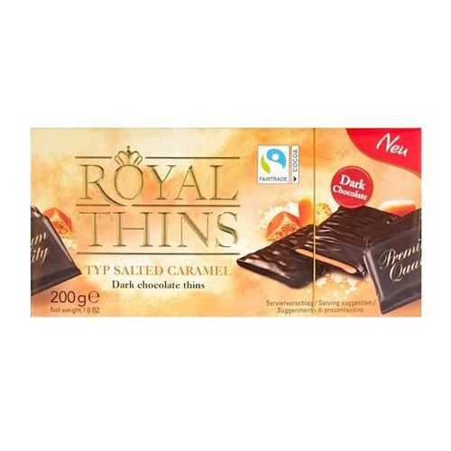 Шоколадные плитки Halloren Royal Thins темный карамель и морская соль 200г в Магнолия