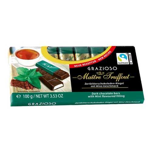 Темный шоколад Graziozo Maitre Truffout с мятой 100 г в Магнолия