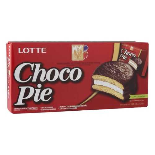 Пирожное choco pie Lotte в шоколаде 168 г в Магнолия