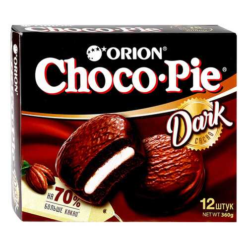 Пирожное Orion Choco Pie Dark в глазури 12 шт 30 г в Магнолия