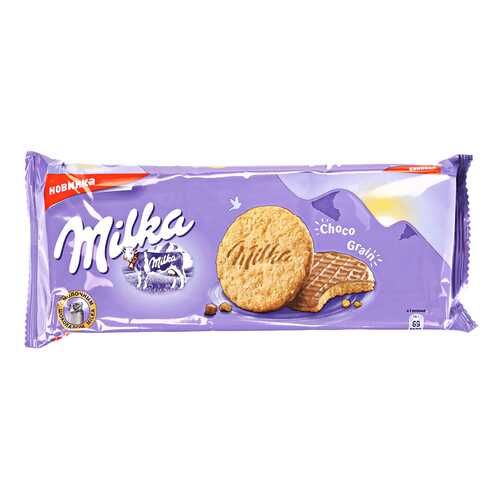 Печенье овсяное Milka с молочным шоколадом 168 г в Магнолия