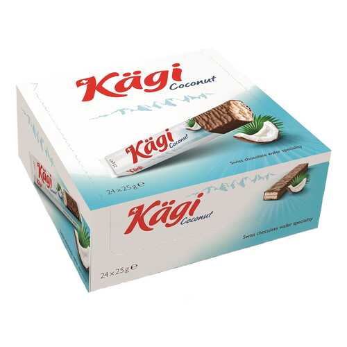 Вафли Kaegi Coconut с кокосовым крем в молочном шоколаде 24*25 г в Магнолия