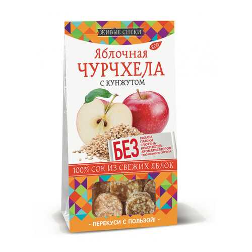 Чурчхела яблочная Живые снеки с кунжутом 4*90 г в Магнолия