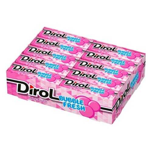 DIROL BUBBLE FRESH жевательная резинка мята фрукты 13,6г по 30 шт в Магнолия