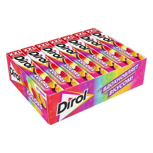 DIROL COLORS XXL жевательная резинка ассорти фрукты 19г по 18 шт в Магнолия