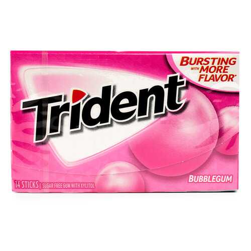 Жевательная резинка TRIDENT Bubblegum, 18 пластинок США в Магнолия