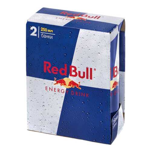 Напиток Red Bull безалкогольный газированный жестяная банка 0.25 л 2 штуки в упаковке в Магнолия